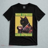 Cat More Espresso Less Depresso T-Shirt thumb 5