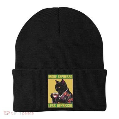 Cat More Espresso Less Depresso Beanie