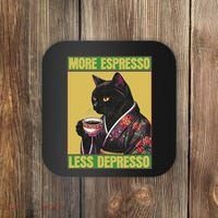 Cat More Espresso Less Depresso Coaster thumb 0