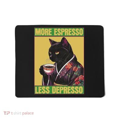 Cat More Espresso Less Depresso Mousepad
