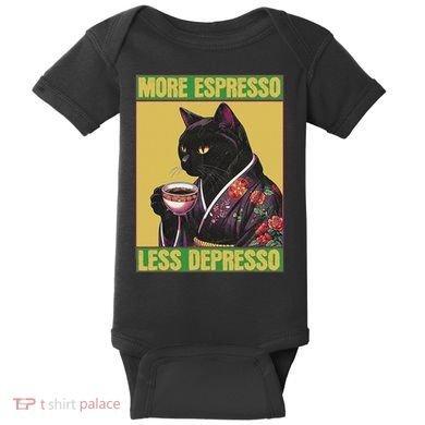 Cat More Espresso Less Depresso Baby Bodysuit