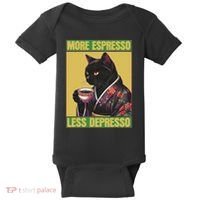 Cat More Espresso Less Depresso Baby Bodysuit thumb 0