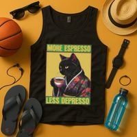 Cat More Espresso Less Depresso Tank Top thumb 4