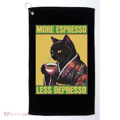 Cat More Espresso Less Depresso Golf Towel