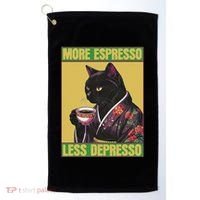 Cat More Espresso Less Depresso Golf Towel thumb 0