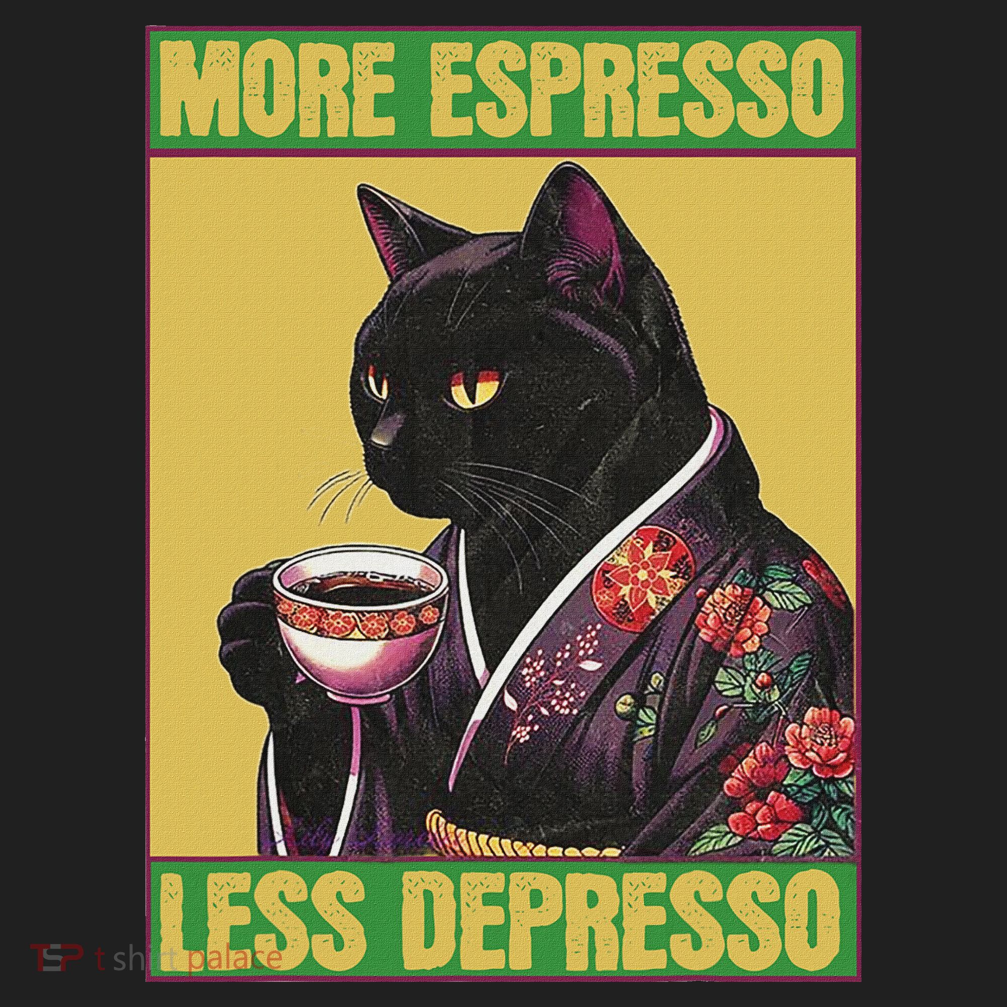 Cat More Espresso Less Depresso Golf Towel