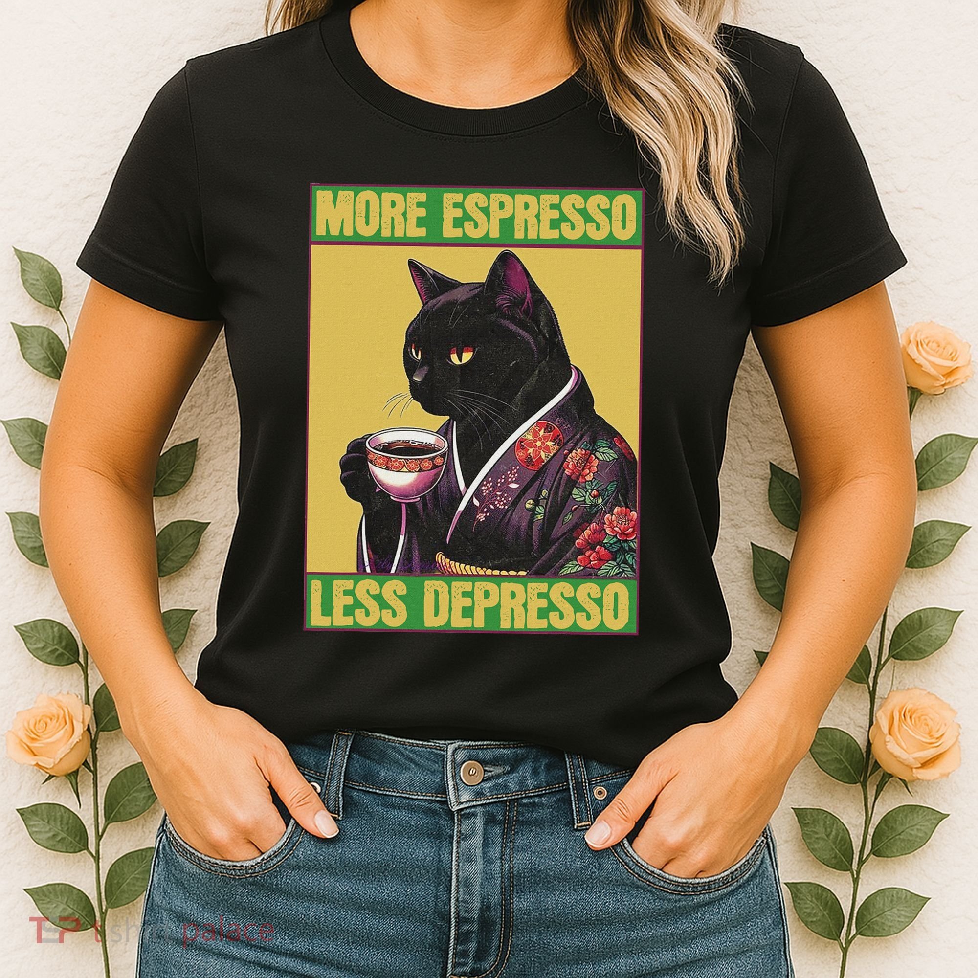 Cat More Espresso Less Depresso Women's T-Shirt