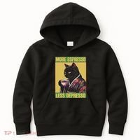 Cat More Espresso Less Depresso Kids Hoodie thumb 0