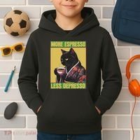 Cat More Espresso Less Depresso Kids Hoodie thumb 2