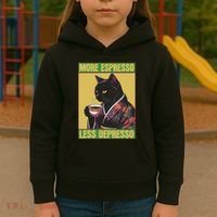 Cat More Espresso Less Depresso Kids Hoodie thumb 3