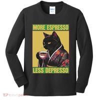 Cat More Espresso Less Depresso Kids Long Sleeve Shirt thumb 0