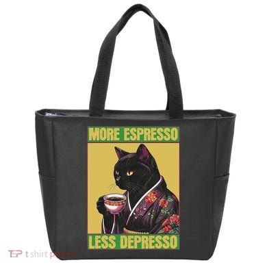 Cat More Espresso Less Depresso Tote Bag