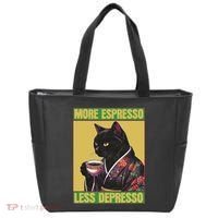 Cat More Espresso Less Depresso Tote Bag thumb 0