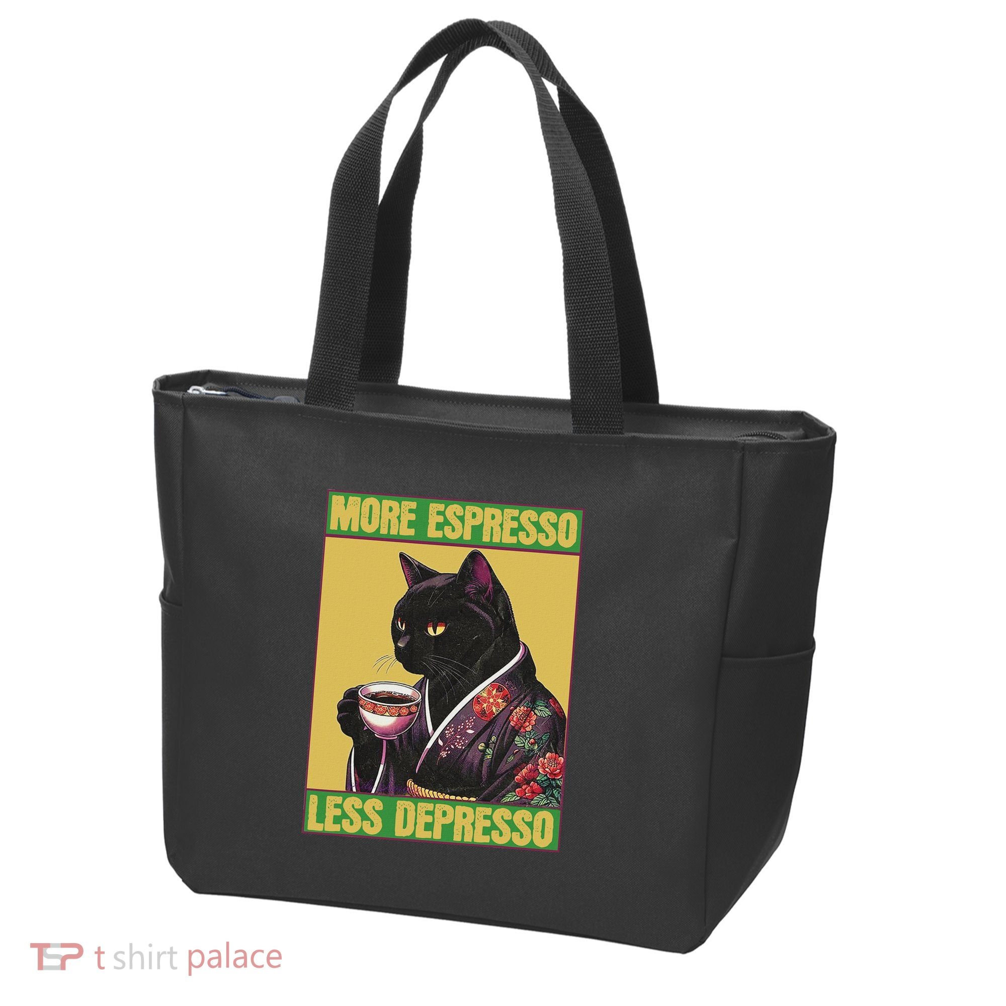 Cat More Espresso Less Depresso Tote Bag