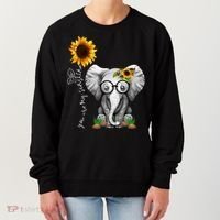 Cute Mama Elephant With Sunflower Gift You Are My Sunshine Gift Women's Sweatshirt thumb 0