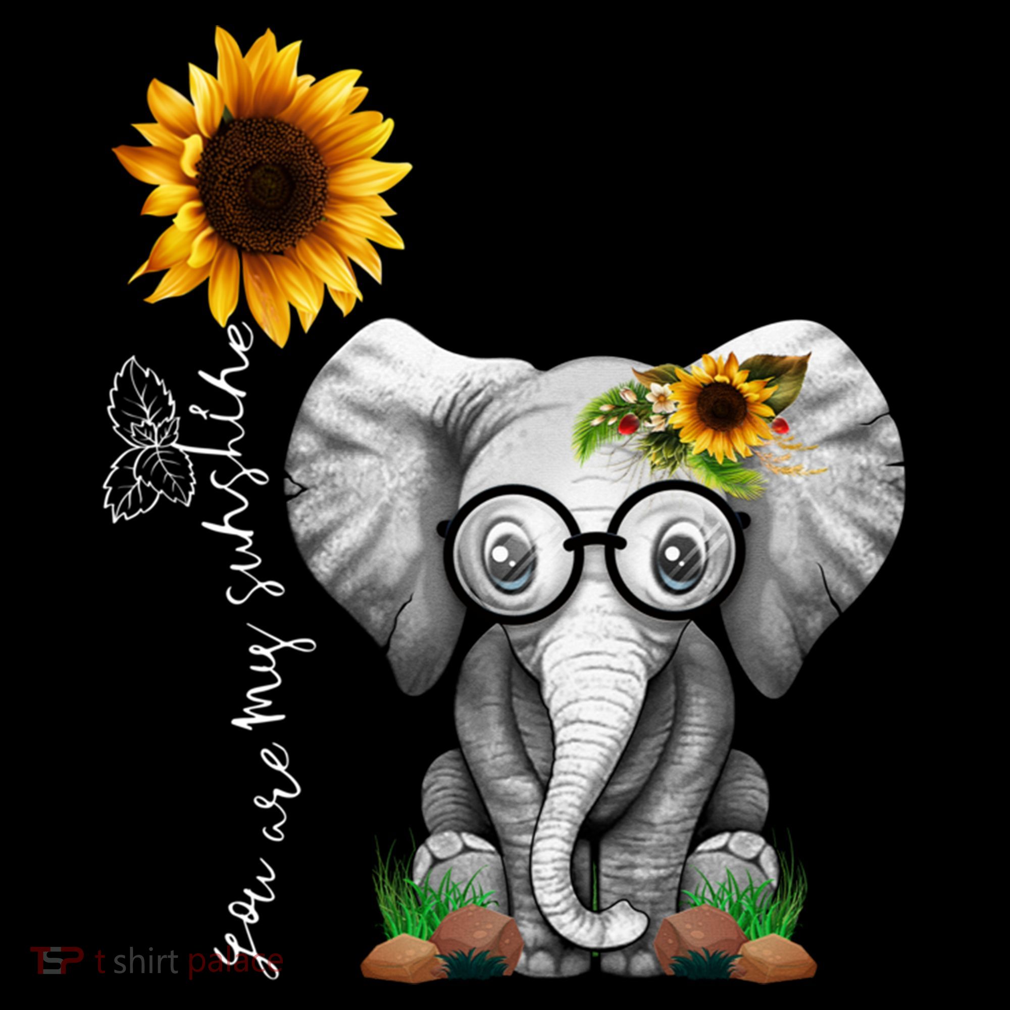 Cute Mama Elephant With Sunflower Gift You Are My Sunshine Gift Coffee Mug