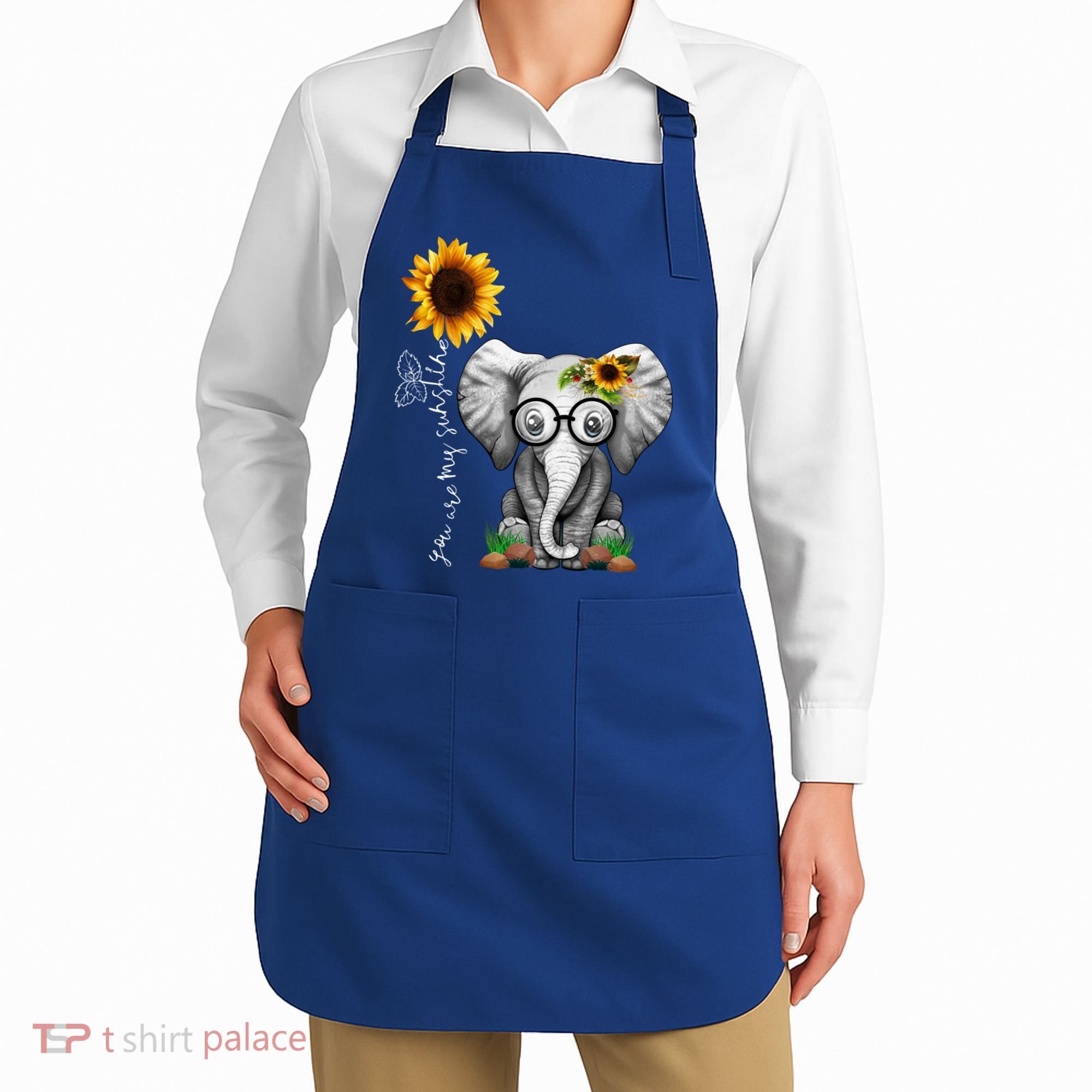 Cute Mama Elephant With Sunflower Gift You Are My Sunshine Gift Apron
