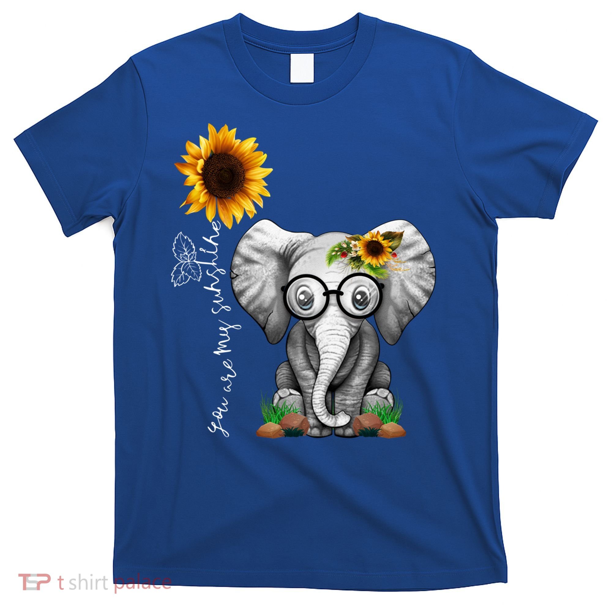 Cute Mama Elephant With Sunflower Gift You Are My Sunshine Gift T-Shirt