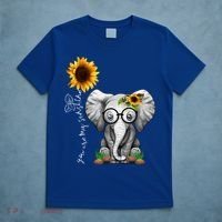Cute Mama Elephant With Sunflower Gift You Are My Sunshine Gift T-Shirt thumb 5
