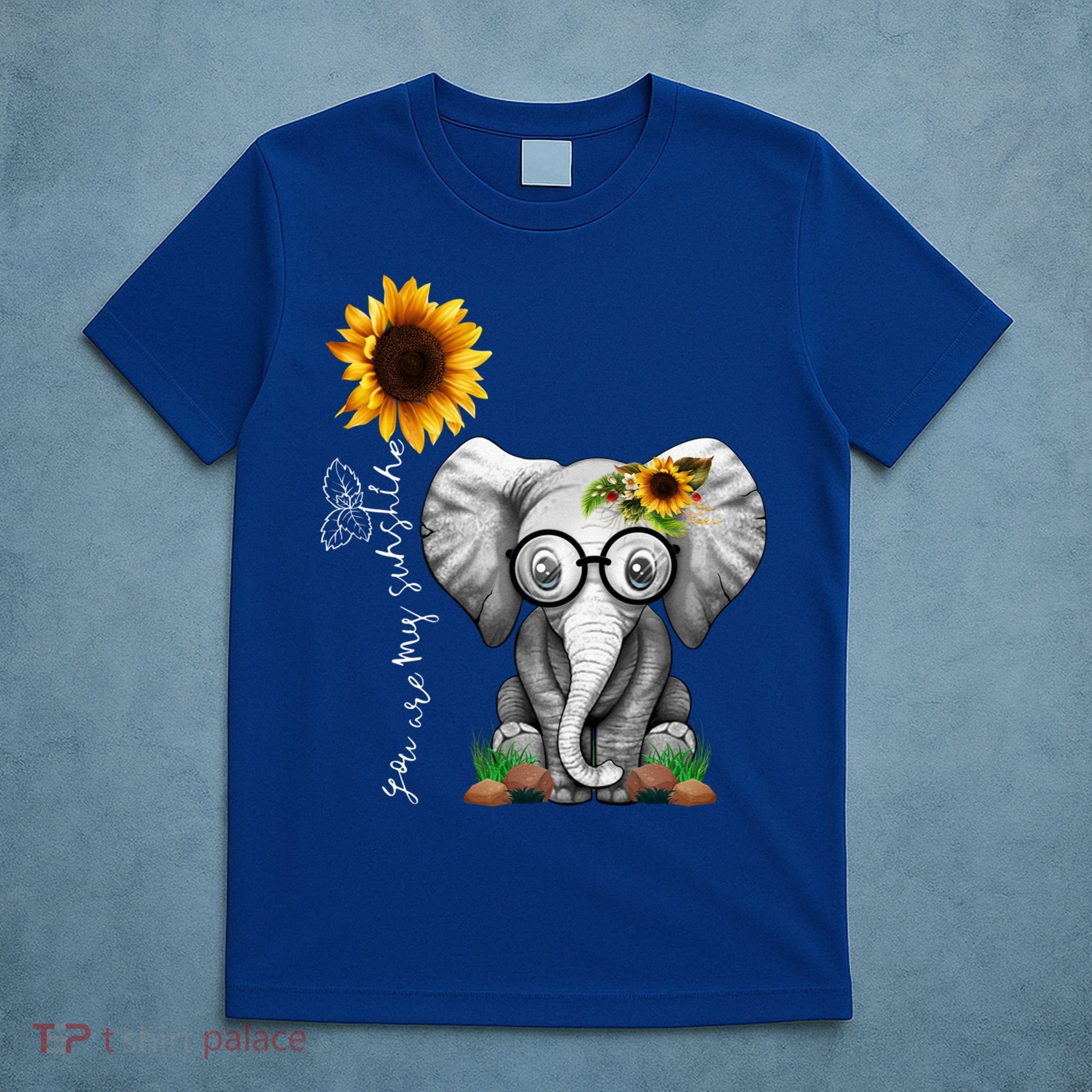Cute Mama Elephant With Sunflower Gift You Are My Sunshine Gift T-Shirt