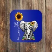 Cute Mama Elephant With Sunflower Gift You Are My Sunshine Gift Coaster thumb 0