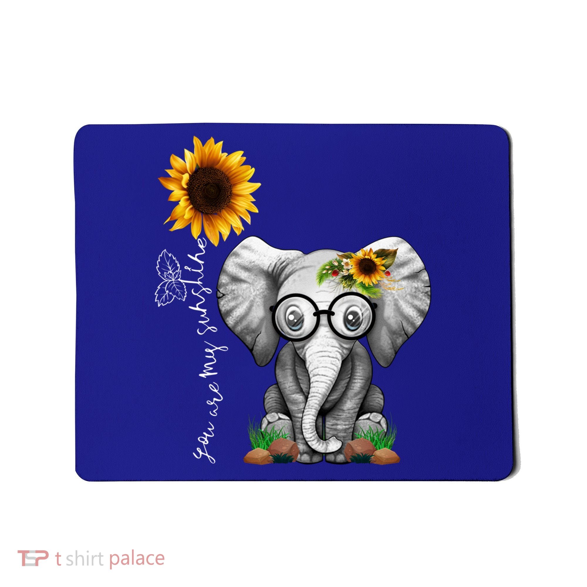 Cute Mama Elephant With Sunflower Gift You Are My Sunshine Gift Mousepad
