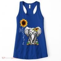 Cute Mama Elephant With Sunflower Gift You Are My Sunshine Gift Women's Tank Top thumb 0