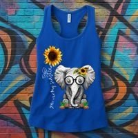 Cute Mama Elephant With Sunflower Gift You Are My Sunshine Gift Women's Tank Top thumb 3