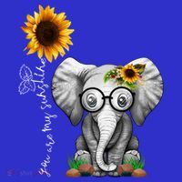 Cute Mama Elephant With Sunflower Gift You Are My Sunshine Gift Baby Bodysuit thumb 2