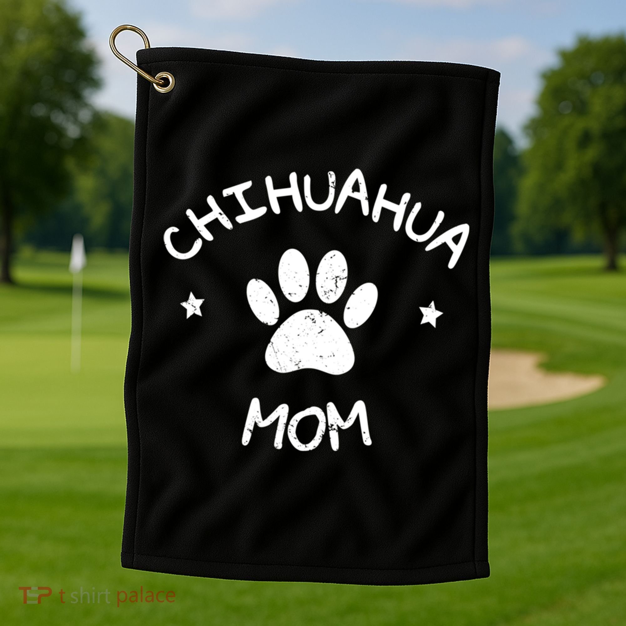 Chihuahua Mom Funny Gift Golf Towel