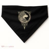 Celtic Mythology Fenrir Wolf Runes USA-Made Doggie Bandana thumb 0
