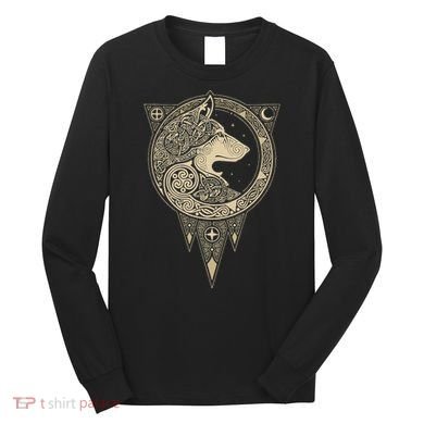 Celtic Mythology Fenrir Wolf Runes Long Sleeve Shirt