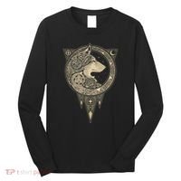 Celtic Mythology Fenrir Wolf Runes Long Sleeve Shirt thumb 0