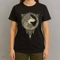 Celtic Mythology Fenrir Wolf Runes T-Shirt thumb 4