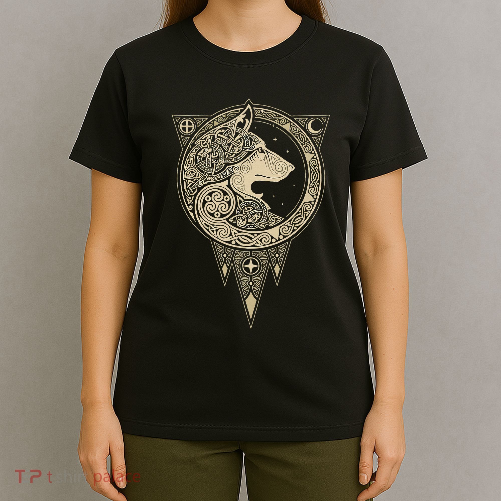 Celtic Mythology Fenrir Wolf Runes T-Shirt