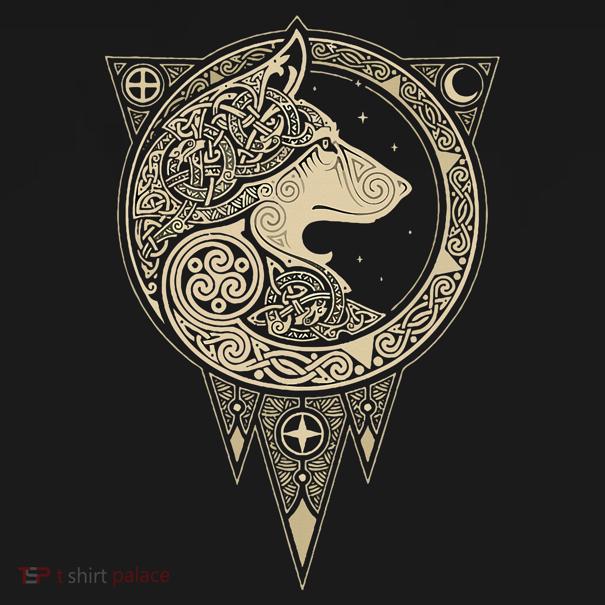 Celtic Mythology Fenrir Wolf Runes T-Shirt