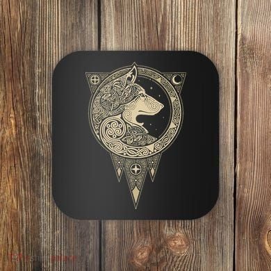 Celtic Mythology Fenrir Wolf Runes Coaster