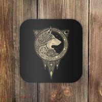 Celtic Mythology Fenrir Wolf Runes Coaster thumb 0