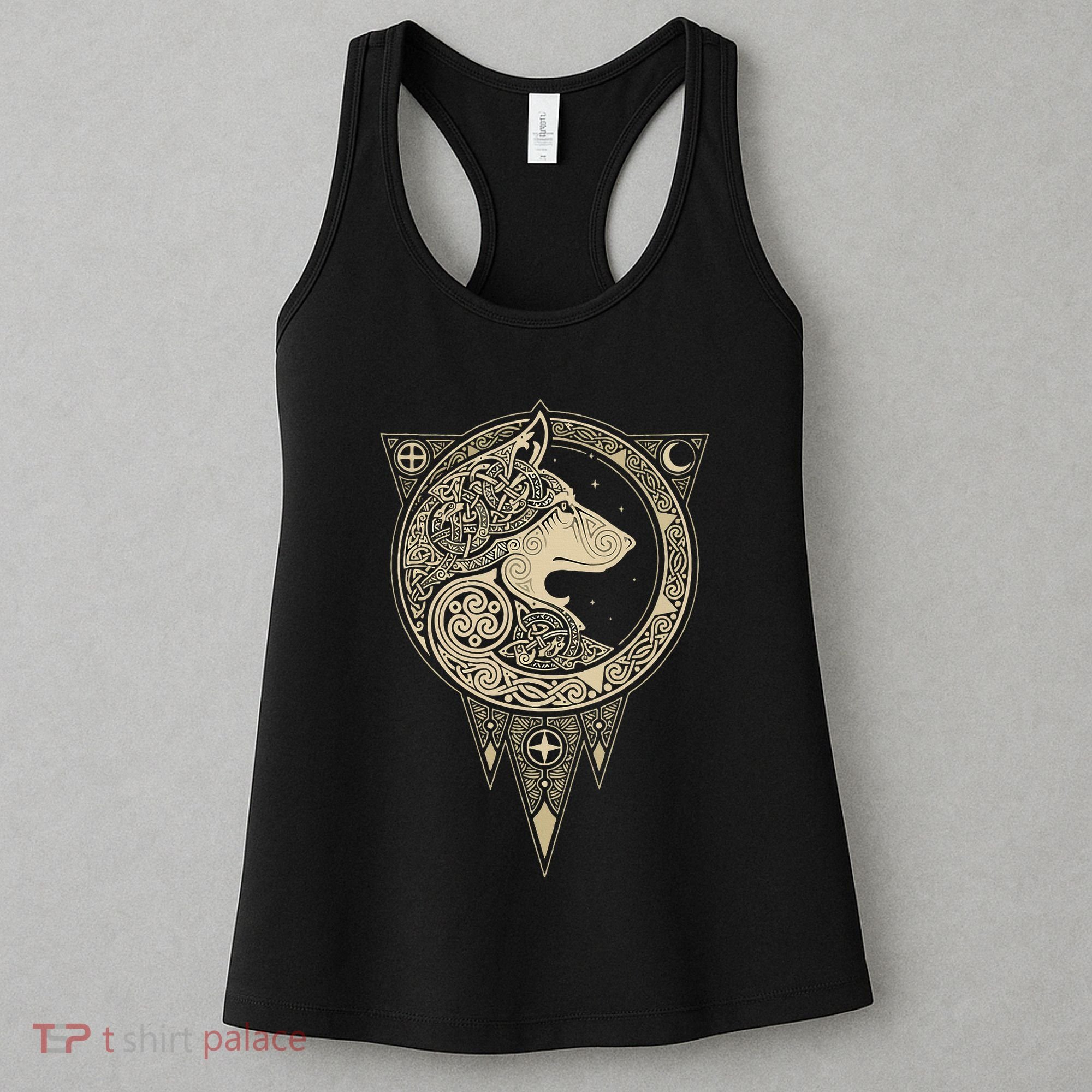 Celtic Mythology Fenrir Wolf Runes Women's Tank Top