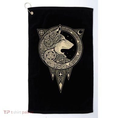 Celtic Mythology Fenrir Wolf Runes Golf Towel