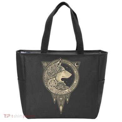 Celtic Mythology Fenrir Wolf Runes Tote Bag