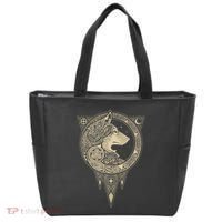 Celtic Mythology Fenrir Wolf Runes Tote Bag thumb 0