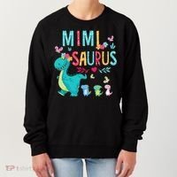 Cute Mimisaurus Flower Butterfly Dinosaur Mother's Day Women's Sweatshirt thumb 0