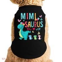 Cute Mimisaurus Flower Butterfly Dinosaur Mother's Day Doggie Tank thumb 0