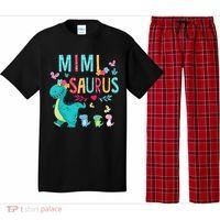 Cute Mimisaurus Flower Butterfly Dinosaur Mother's Day Pajama Set thumb 0