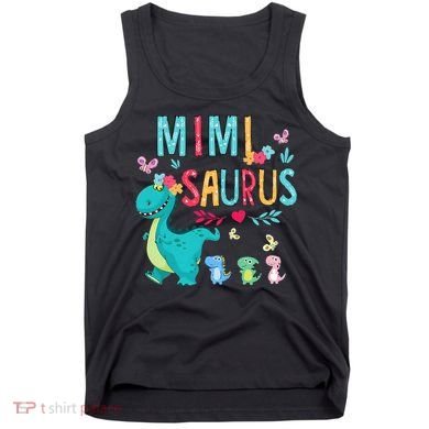 Cute Mimisaurus Flower Butterfly Dinosaur Mother's Day Tank Top