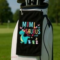 Cute Mimisaurus Flower Butterfly Dinosaur Mother's Day Golf Towel thumb 2