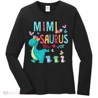 Cute Mimisaurus Flower Butterfly Dinosaur Mother's Day Women's Long Sleeve Shirt thumb 0