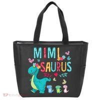 Cute Mimisaurus Flower Butterfly Dinosaur Mother's Day Tote Bag thumb 0