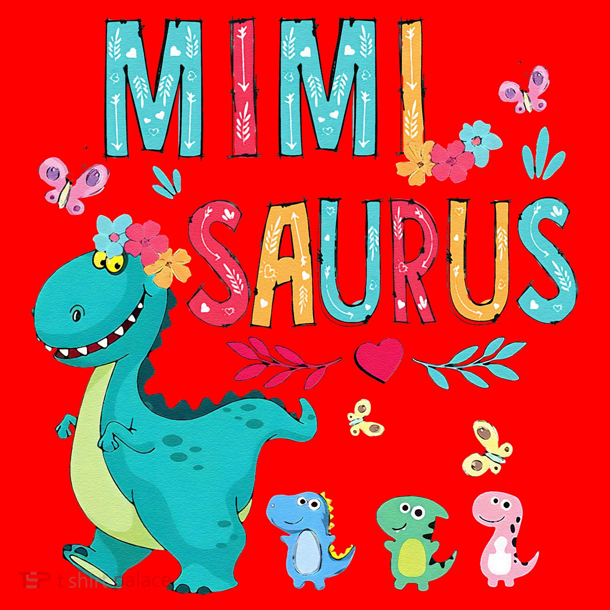 Cute Mimisaurus Flower Butterfly Dinosaur Mother's Day Santa Hat